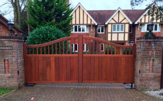Electric Wooden Gates in Woking with Intercom
