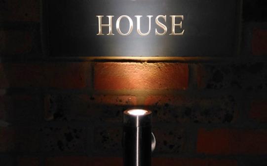 House sign with lighting