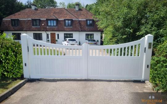 Accoya White Swing Gates in Surrey