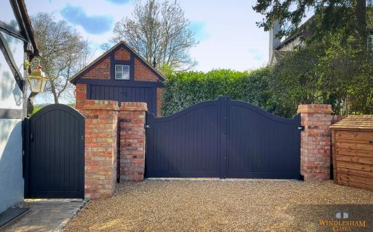 Wooden Swing Gates and Matching Pedestrian Gate - Hampshire
